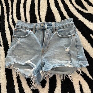 Abercrombie & Fitch Distressed Light Blue Jean Shorts